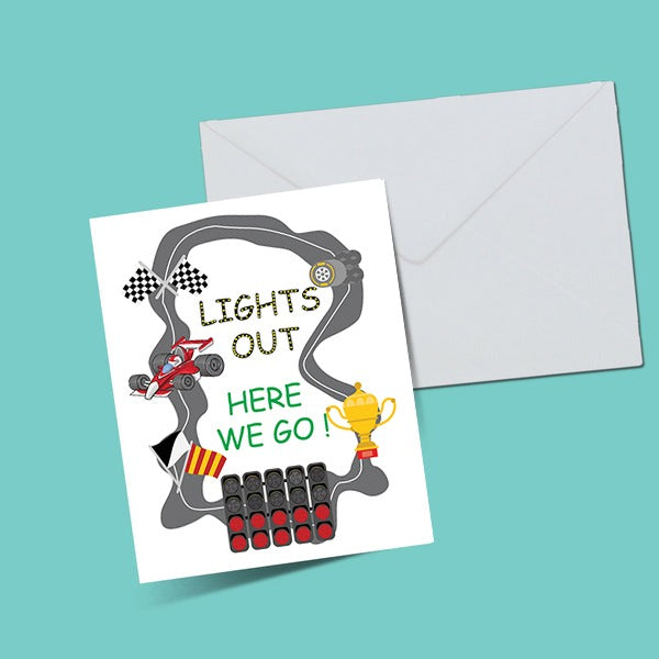 Lights Out Here We Go Birthday Greeting Card