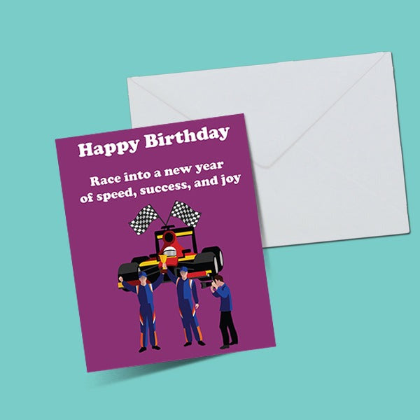 F1 Birthday Greeting Card