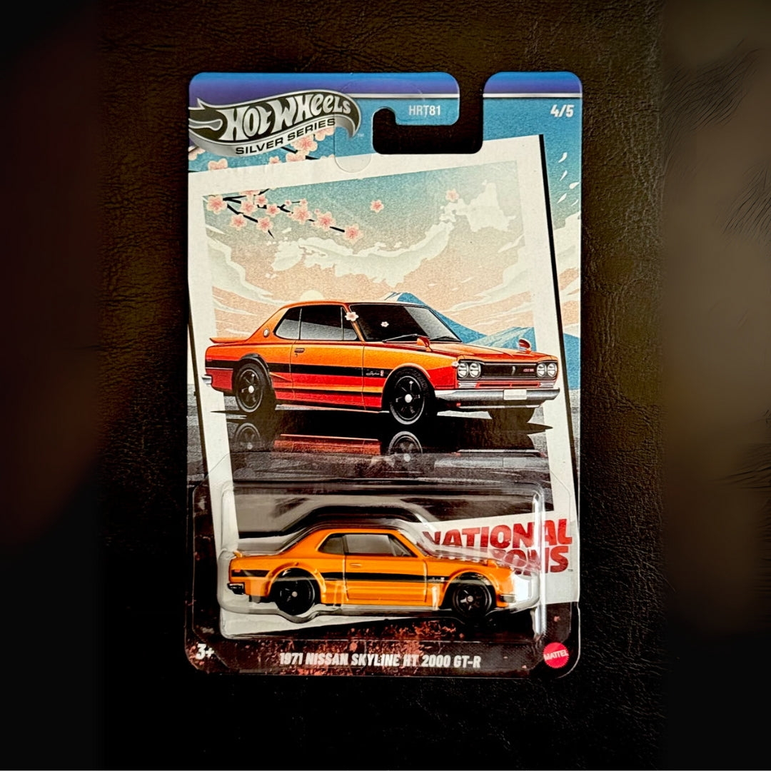 Hot Wheels 2025 Silver Series National Icon Scale 1:64 -1971 Nissan Skyline HT 2000 GT-R