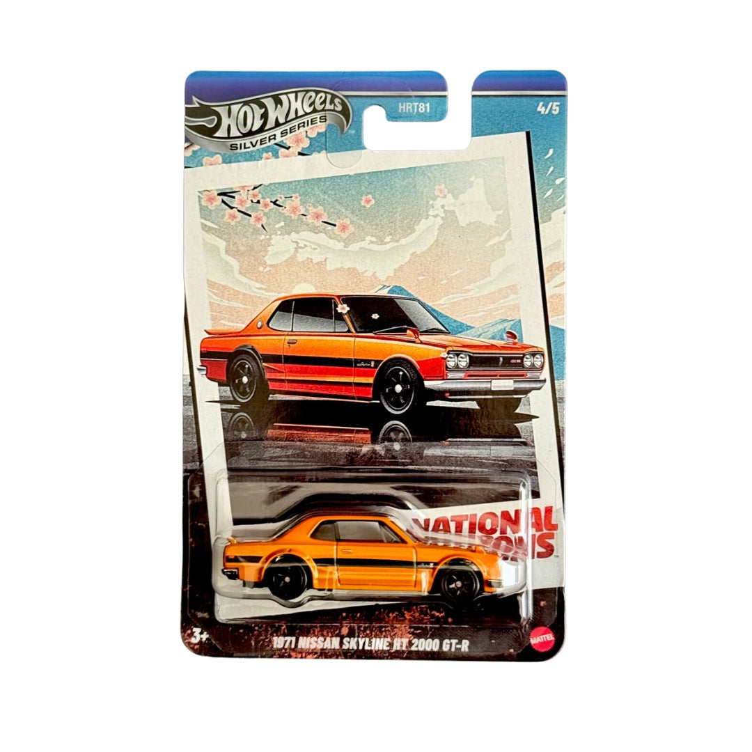 Hot Wheels 2025 Silver Series National Icon Scale 1:64 -1971 Nissan Skyline HT 2000 GT-R