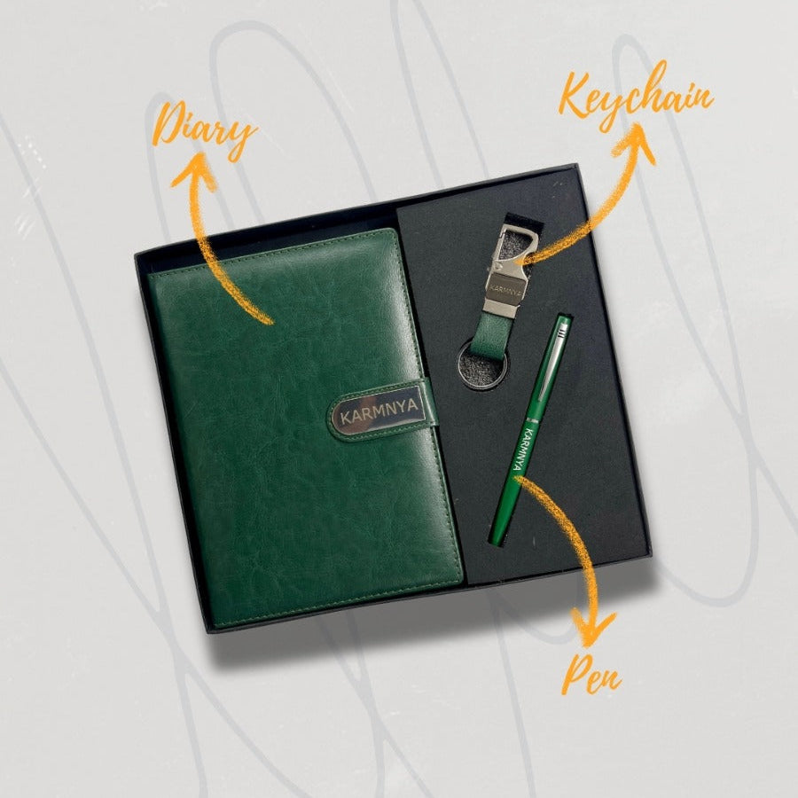 Personalised Name Gift Set - Diary , Keychain & Pen (No Cod on personalised Orders) - Prepaid Orders Only