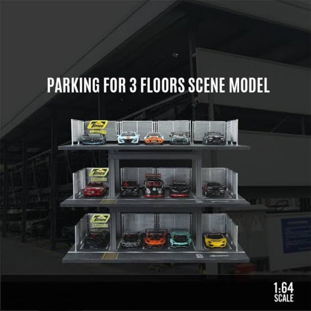 Diorama Parking With Lights for 3 Floors Scene Models for 1:64 Diecast Models (No Cod Allowed On This Product) - Prepaid Orders Only