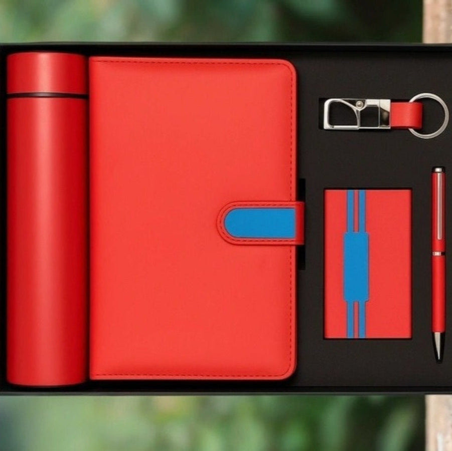 Personalised Name Gift Set - Diary , Temperature Bottle, Card Holder, Keychain & Pen (No Cod on personalised Orders) - Prepaid Orders Only