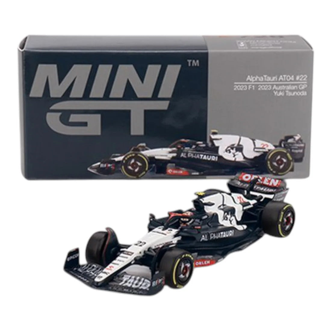 Mini GT Code 726 AlphaTauri AT04 2023 F1 2023 Australian GP Yuki Tsunoda