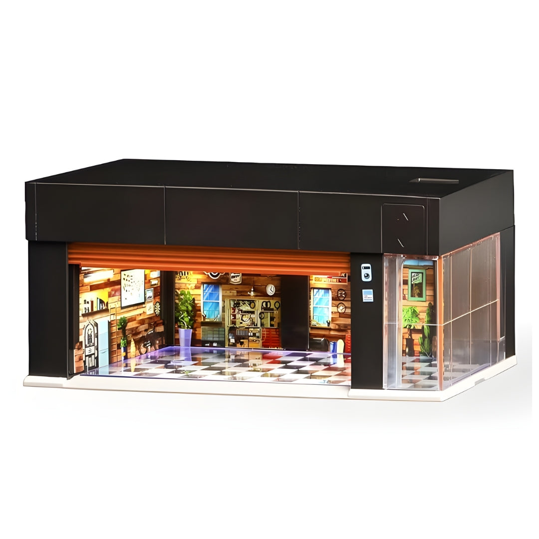 Electric Motorized Garage Diorama With Lights and Voice Control  for 1:64 Diecast Scale Models - USB chargeable and Battery Operated (No Cod Allowed On This Product) - Prepaid Orders Only
