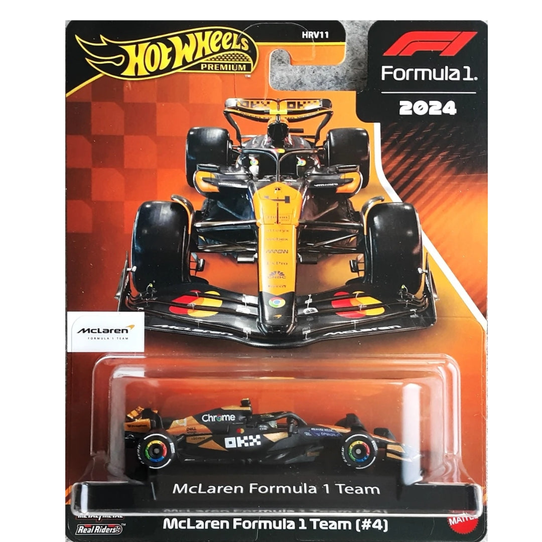 Hot Wheels Scale 1:64 Imported Premium Formula F1  2024 Diecast Model Cars   McLaren Formula 1 Team (#4)