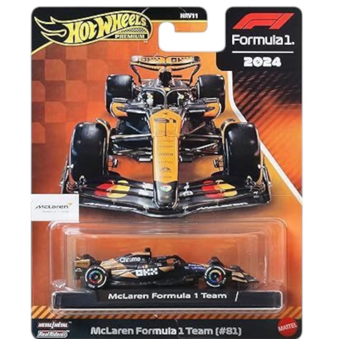 Hot Wheels Scale 1:64 Imported Premium Formula F1  2024 Diecast Model Cars   McLaren Formula 1 Team (#81)
