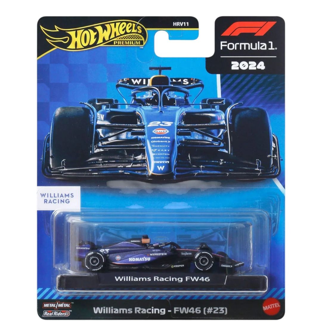 Hot Wheels Scale 1:64 Imported Premium Formula F1  2024 Diecast Model Cars  - Williams Racing - FW46 (#23)