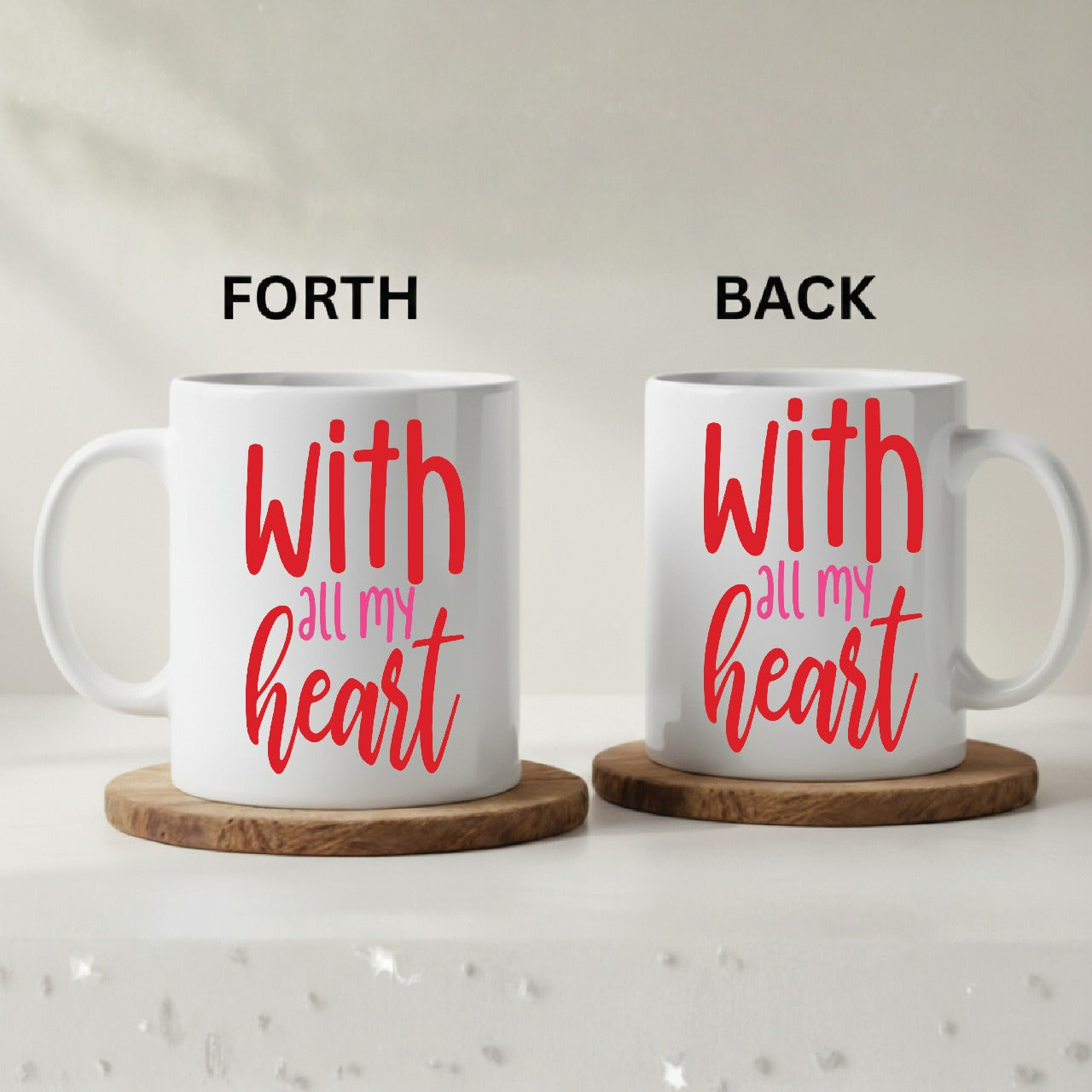 With All My Heart 3D Ceramic Coffee Mug