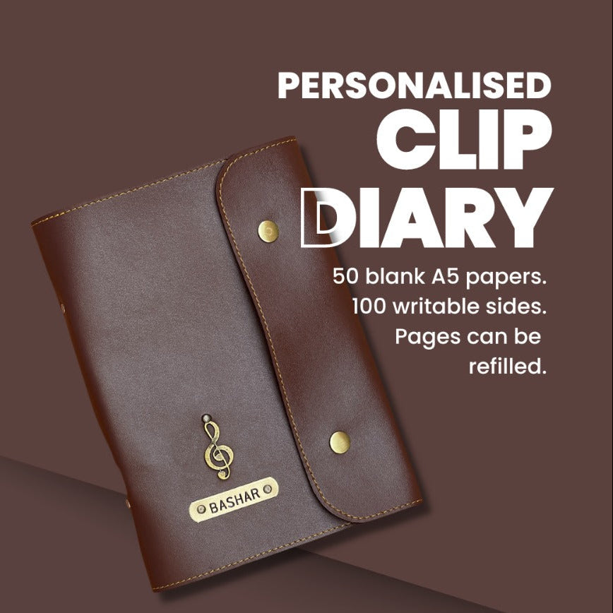 Personalised Diary With Clip ( No Cod on personalised Orders ) - Prepaid Orders Only