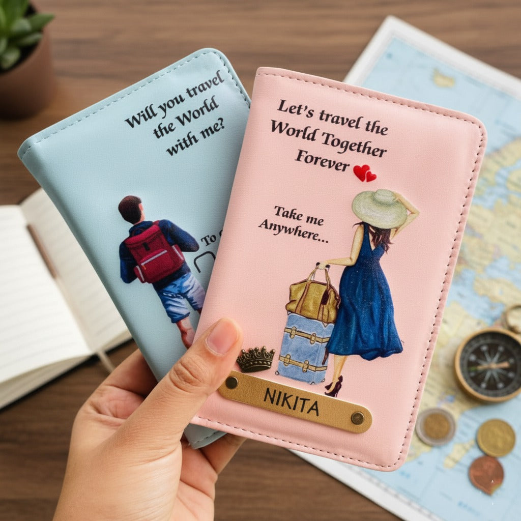 Personalised Couple Passport Cover (No Cod Allowed On This Product) - Prepaid Orders Only