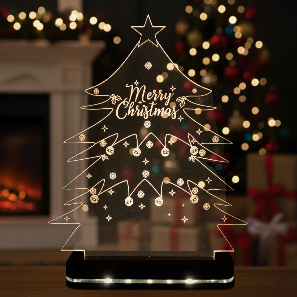 Christmas Tree Led Plaque with Led Stand