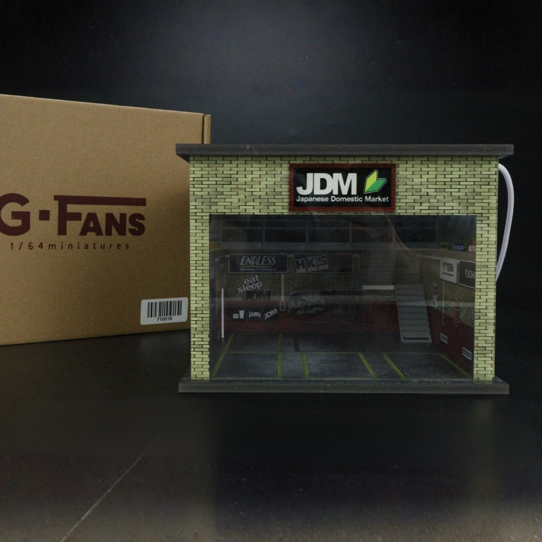 G-Fans JDM Double - Storey Garage Diorama With Lights for 1:64 Diecast Models (No Cod Allowed On This Product) - Prepaid Orders Only