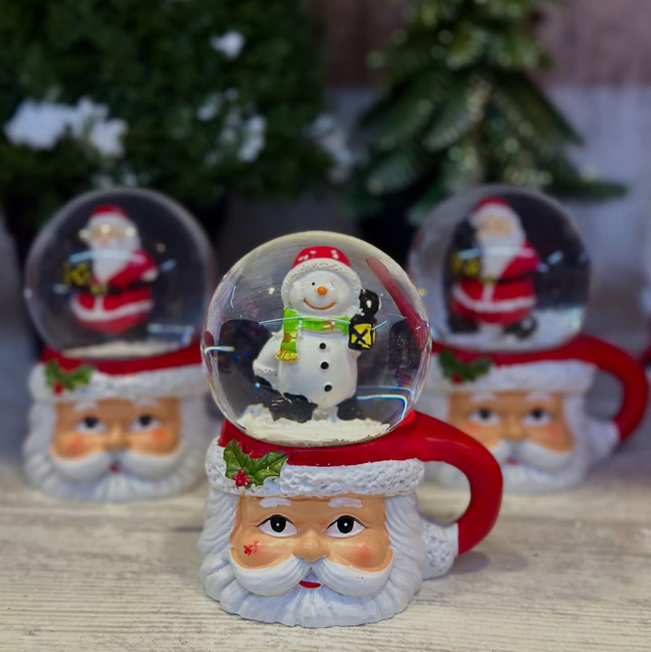 Christmas Mini Santa Snow Globe Decorative Showpiece - Random Design Will Be Provided