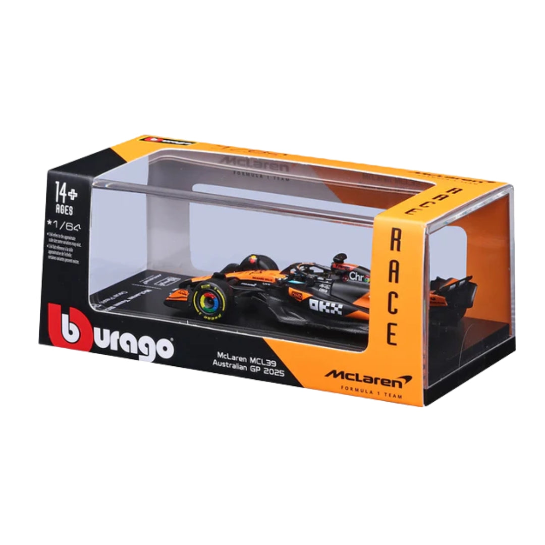 Official Bburago 2025 McLaren MCL39 Australia GP 81 Oscar Piastri - Scale 1 : 64 Diecast Scale Model