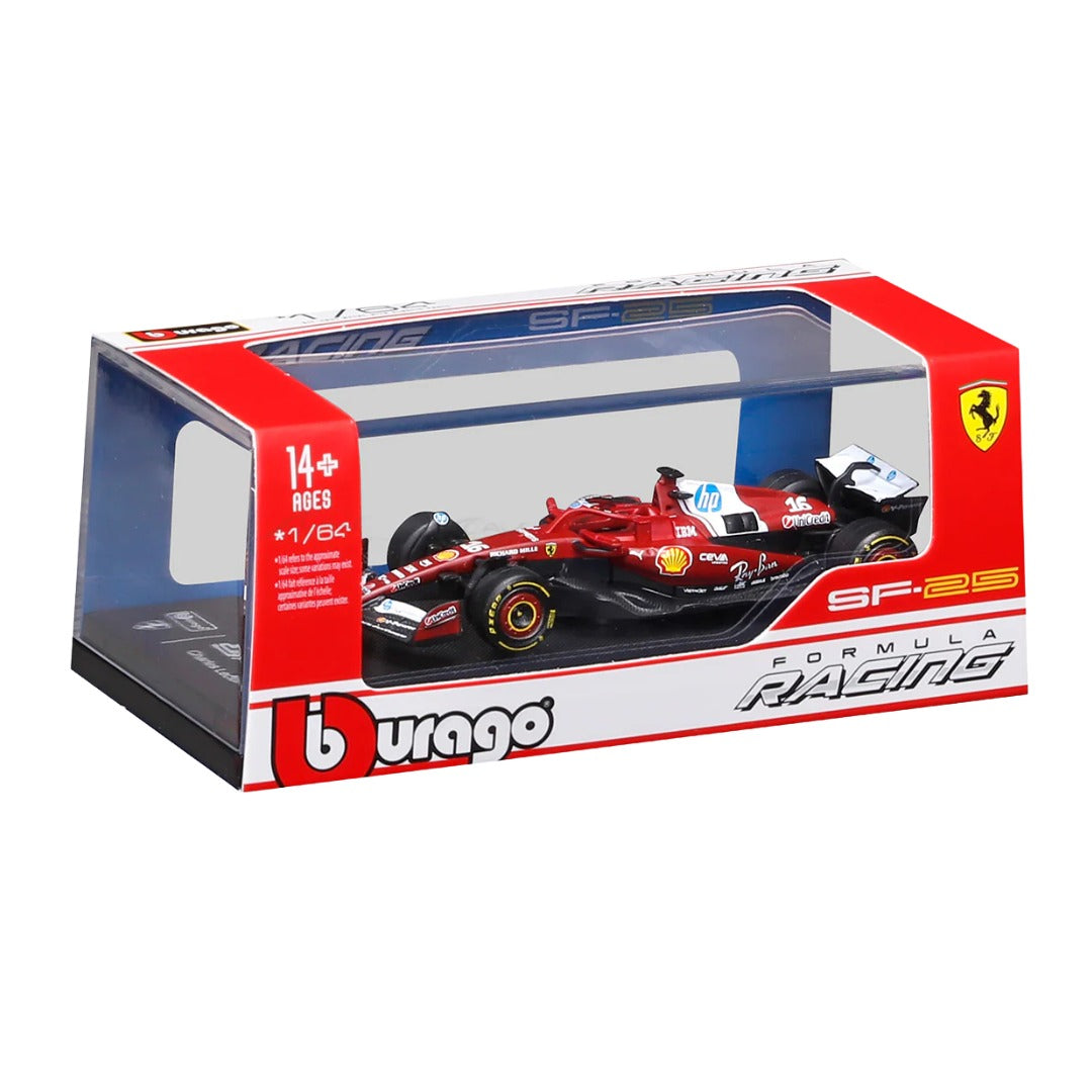 Bburago 2025 Ferrari SF-25 #16 Leclerc GP 1:64 Diecast Model Car