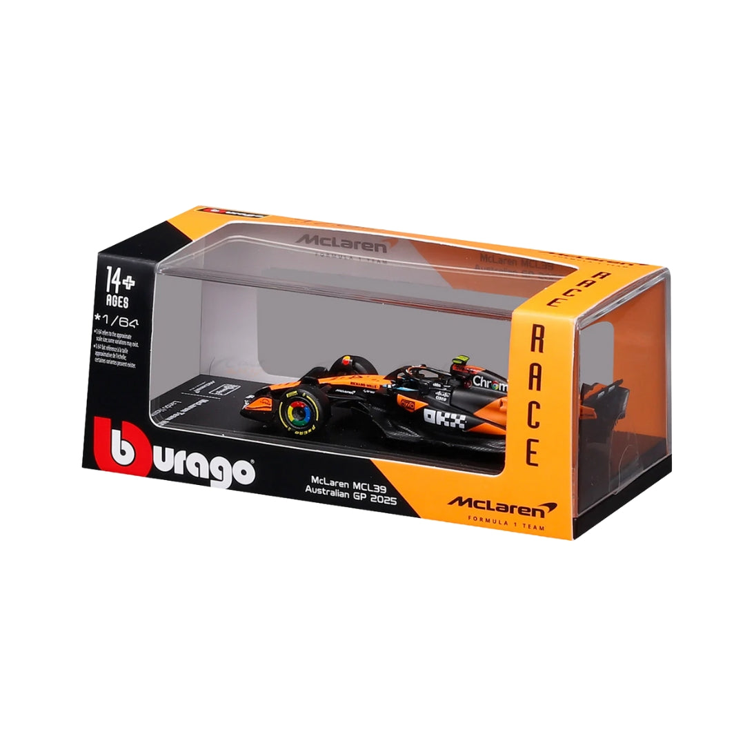 Official Bburago 2025  McLaren MCL39 Australia GP 4 Lando Norris Australia GP - Scale 1 : 64 Diecast Scale Model
