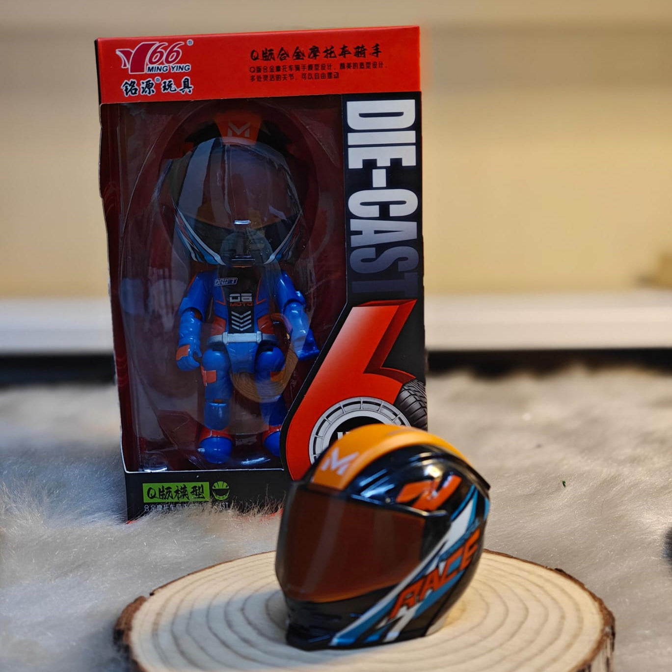 MY66 Q Version Motor Cycle Rider Diecast Model