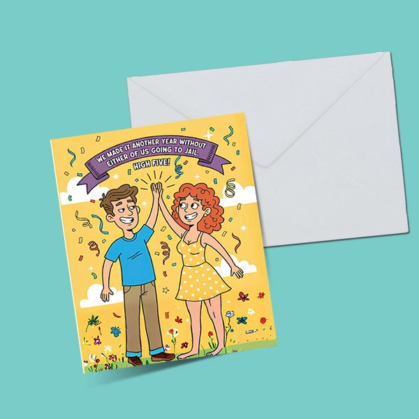 Happy Anniversary - High Five Greeting Card