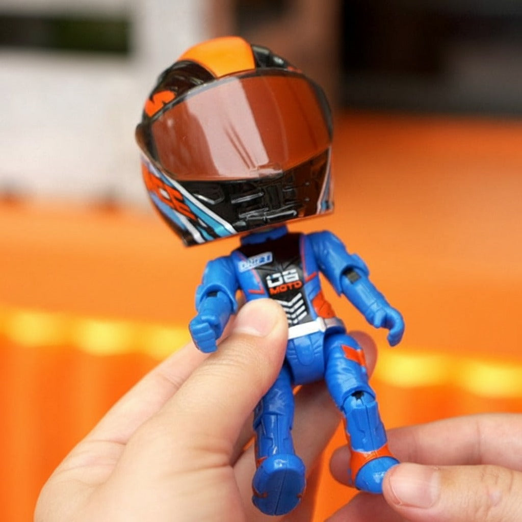 MY66 Q Version Motor Cycle Rider Diecast Model