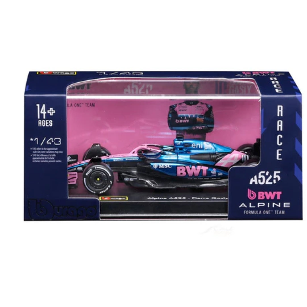 Preorder Official Bburago 2025 Alpine A525 10 Pierre Gasly Monaco GP - Scale 1 : 43 Diecast Scale Model (Will Be Shipped in January 2026 First Week)