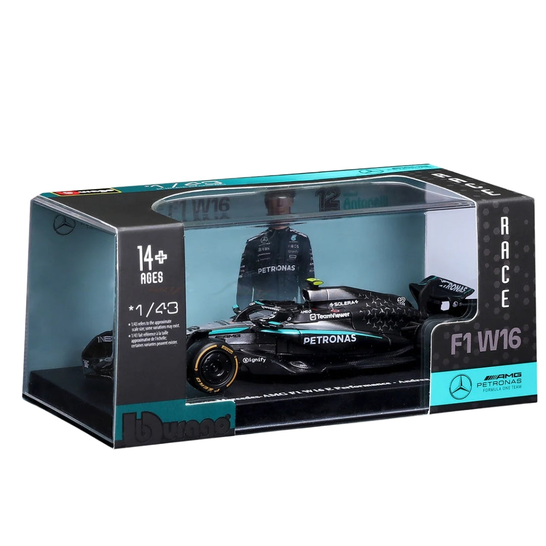 Preorder Official Bburago 2025 Mercedes-AMG W16 12 Kimi Antonelli Australia GP - Scale 1 : 43 Diecast Scale Model (Will Be Shipped in January 2026 First Week)
