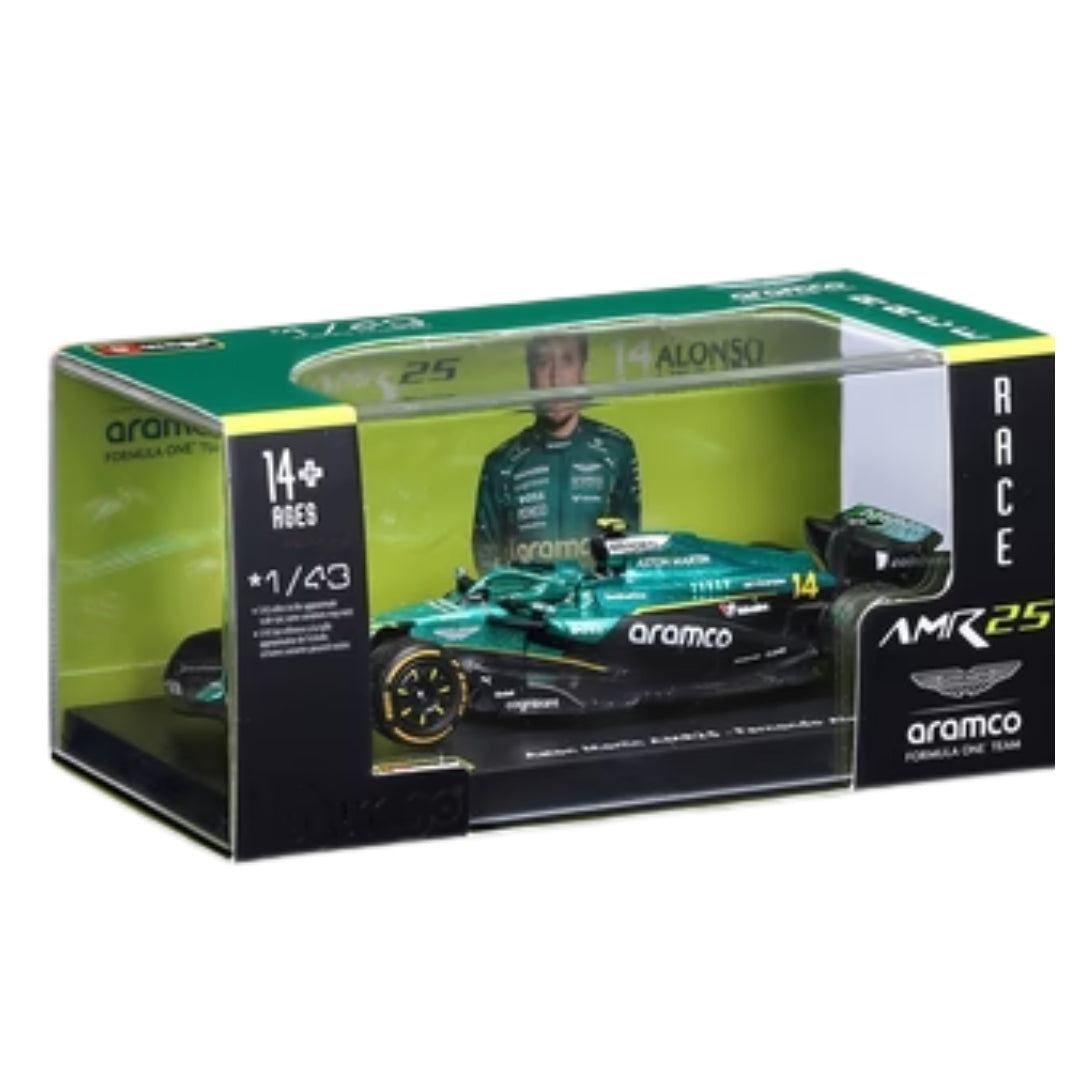 Preorder Official Bburago 2025 Aston-Martin AMR25 14 Fernando Alonso Australia GP - Scale 1 : 43 Diecast Scale Model (Will Be Shipped in January 2026 First Week)