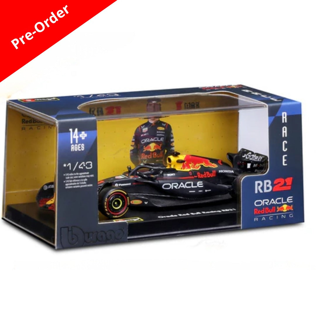 Preorder Official Bburago 2025 RedBull RB-21 No. 1 Max Verstappen  Bahrain GP - Scale 1 : 43 Diecast Scale Model (Will Be Shipped in January 2026 First Week)