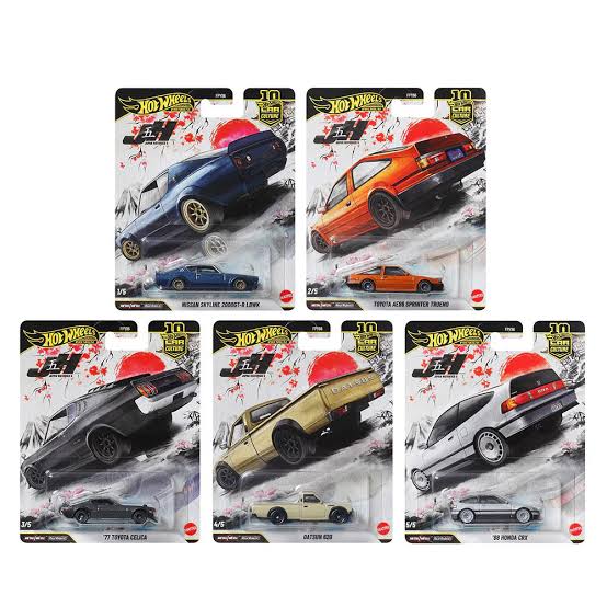 Hot Wheels Premium Car Culture Imported Japan Historics 5 Vehicles Exclusive Collection - Set Of 5