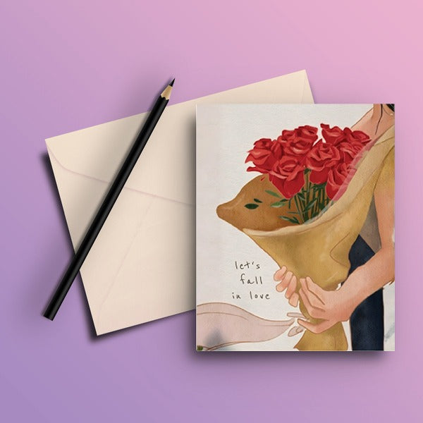 Let's Fall In Love Greeting Card
