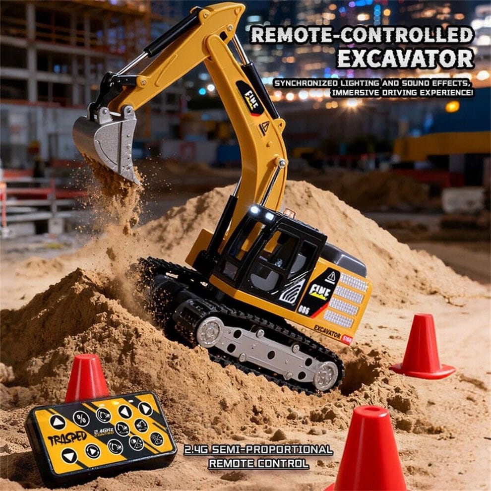 Trasped Scale 1:64 2.4 GHz R/C Speed Regulating Alloy Model Excavator Vehicle
