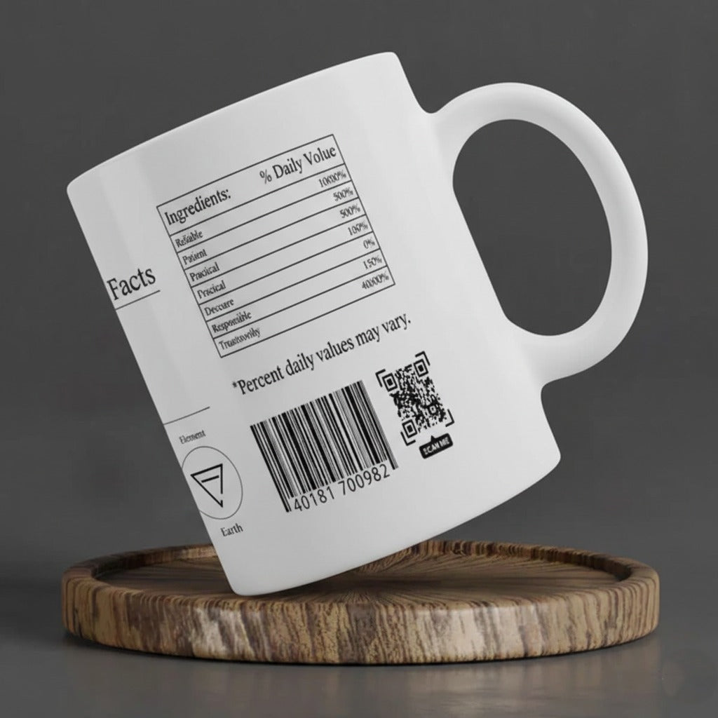 Taurus Nutrition Facts 3D White Ceramic Coffee Mug