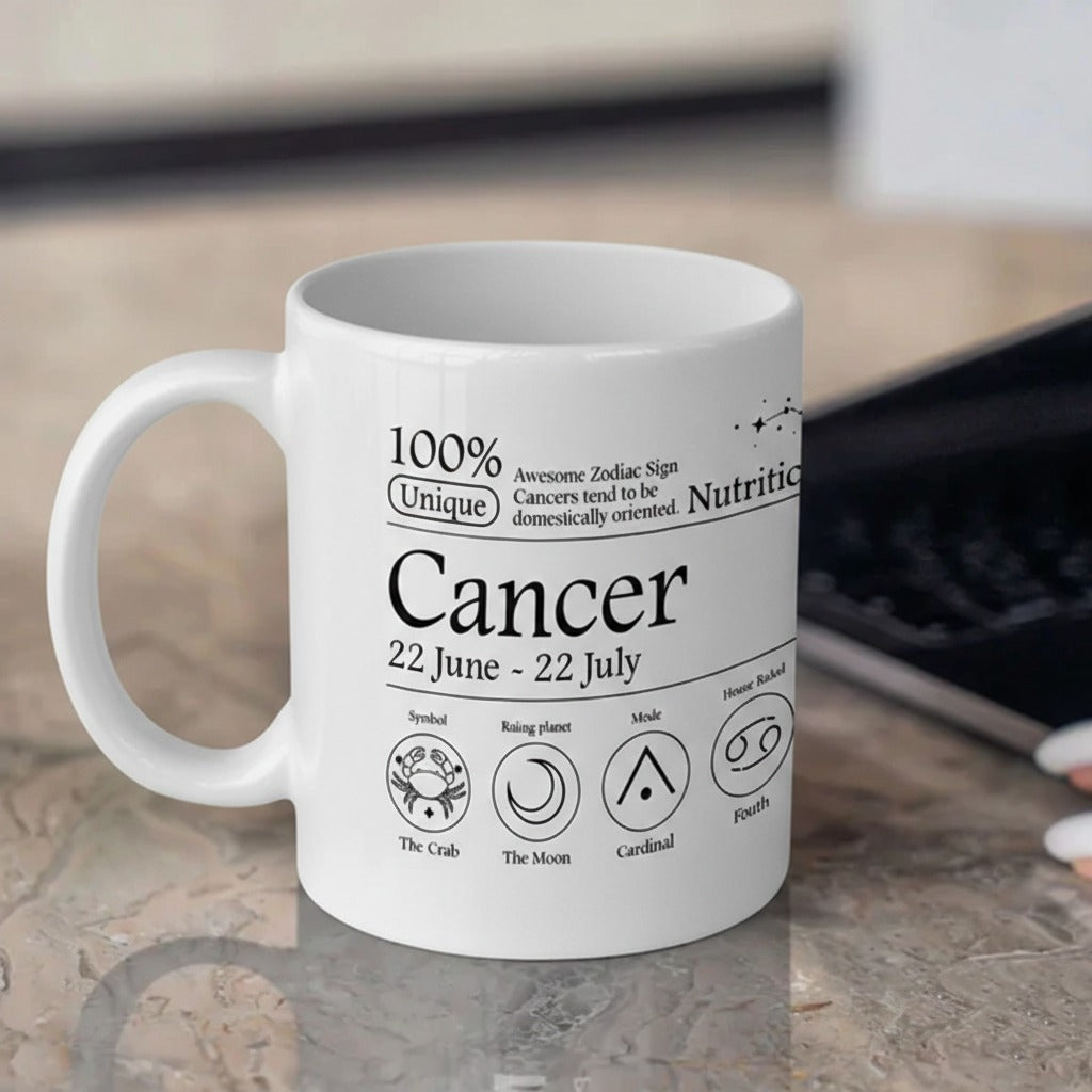 Cancer Nutrition Facts 3D White Ceramic Coffee Mug