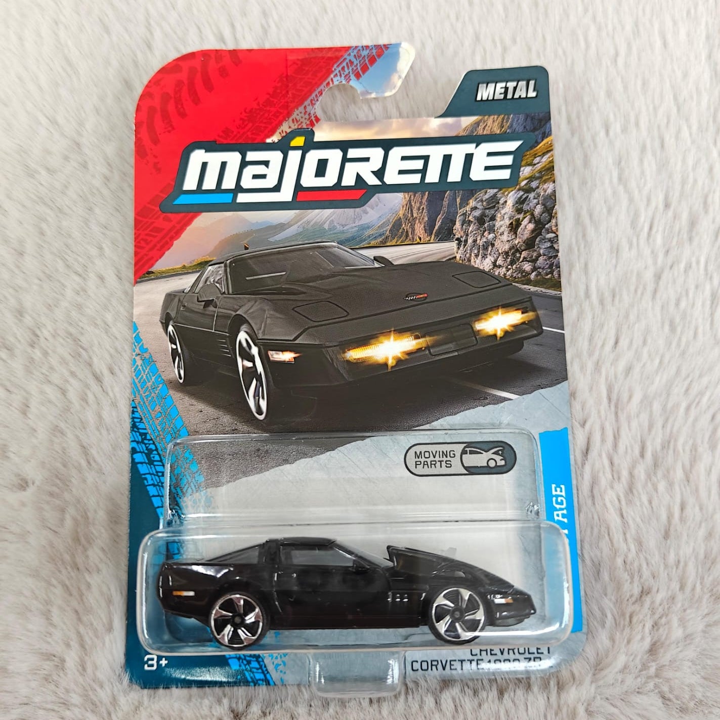 Majorette Vintage Premium Car with Freewheel and Opening Parts Car Model - Chevrolet Corvette 1990 ZR-1