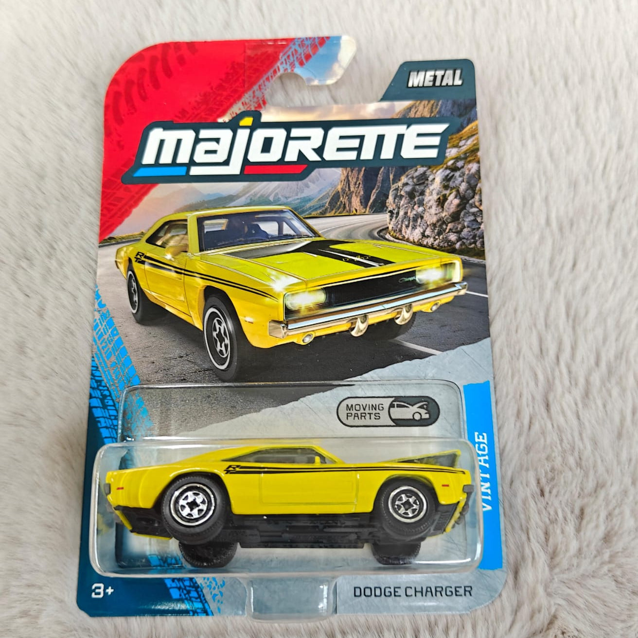 Majorette Vintage Premium Car with Freewheel and Opening Parts Car Model - Dodge Charger