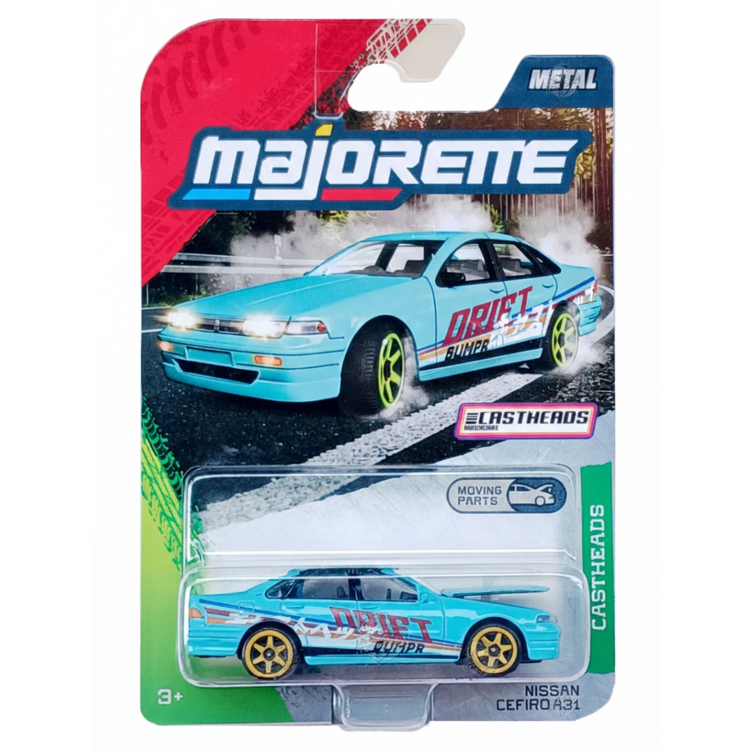 Majorette CastHeads Premium Car with Freewheel and Opening Parts Car Model - Nissan Cefiro A31