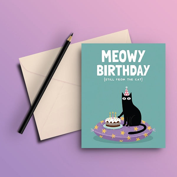 Meowy Birthday Greeting Card