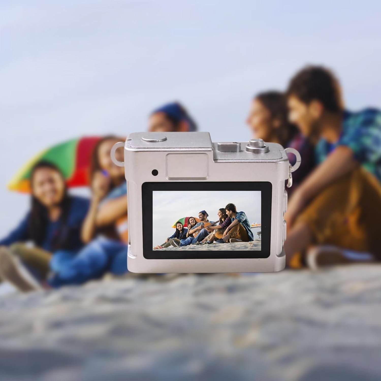 Mini Digital Camera with Filter Modes, 720p HD Video, Flashlight Keychain & Necklace (Choose From Drop Down Menu)