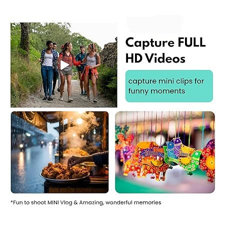 Mini Digital Camera with Filter Modes, 720p HD Video, Flashlight Keychain & Necklace (Choose From Drop Down Menu)