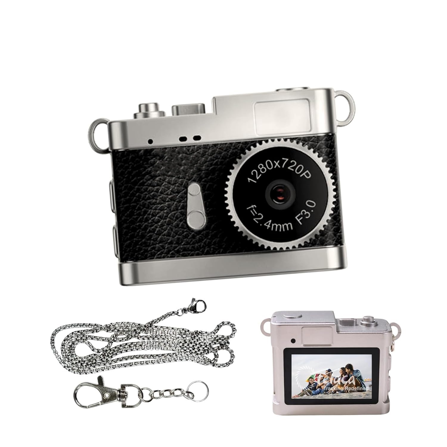 Mini Digital Camera with Filter Modes, 720p HD Video, Flashlight Keychain & Necklace (Choose From Drop Down Menu)