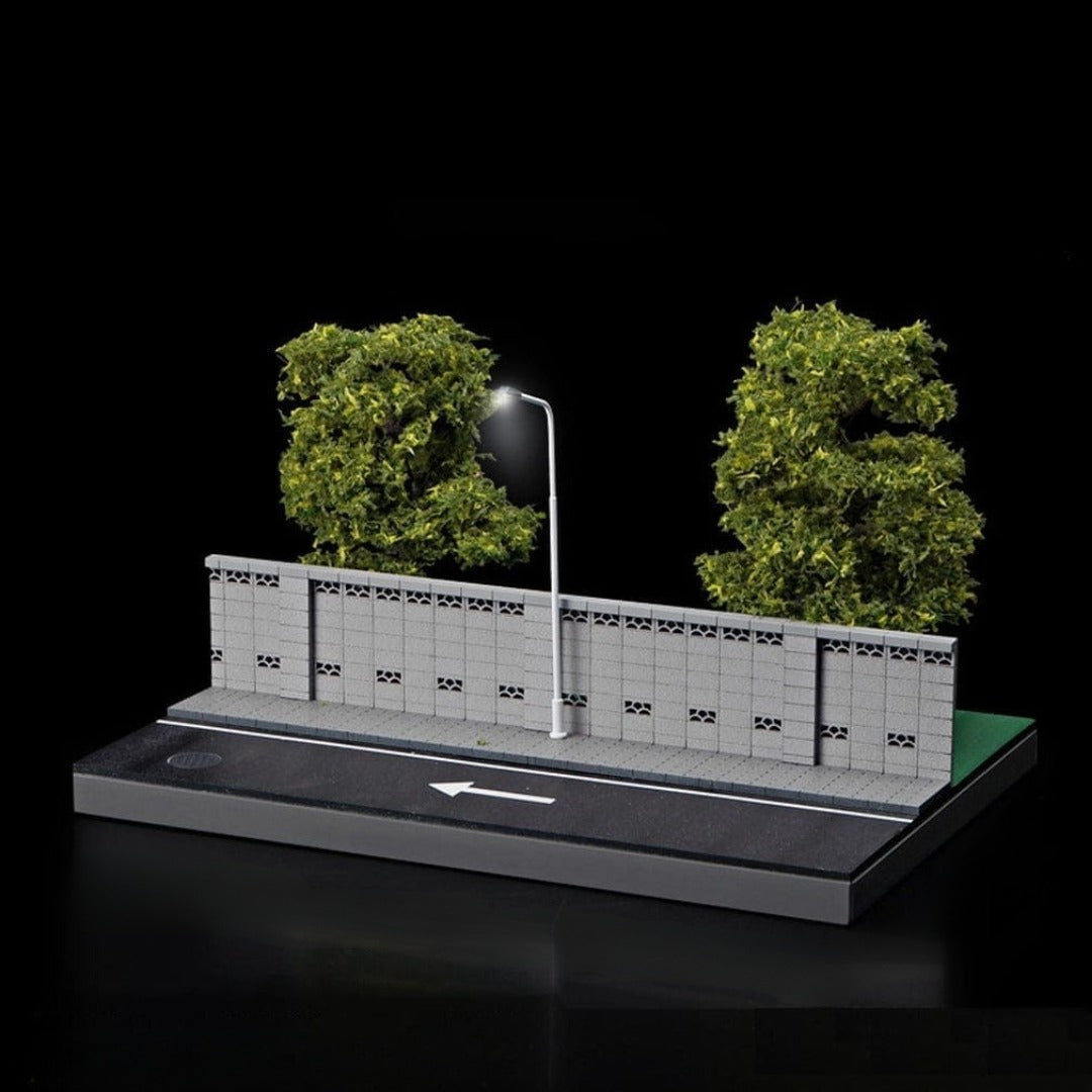 3D Printed Street Side Greenery With A Wall Diorama Garage for Car - Scale 1:64 (No Cod Allowed On This Product) - Prepaid Orders Only