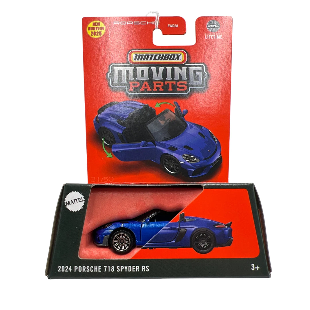 Matchbox Scale 1 : 64 Moving Parts 2024 Imported Vehicles Exclusive Collection - 2024 Porsche 718 Spyder RS