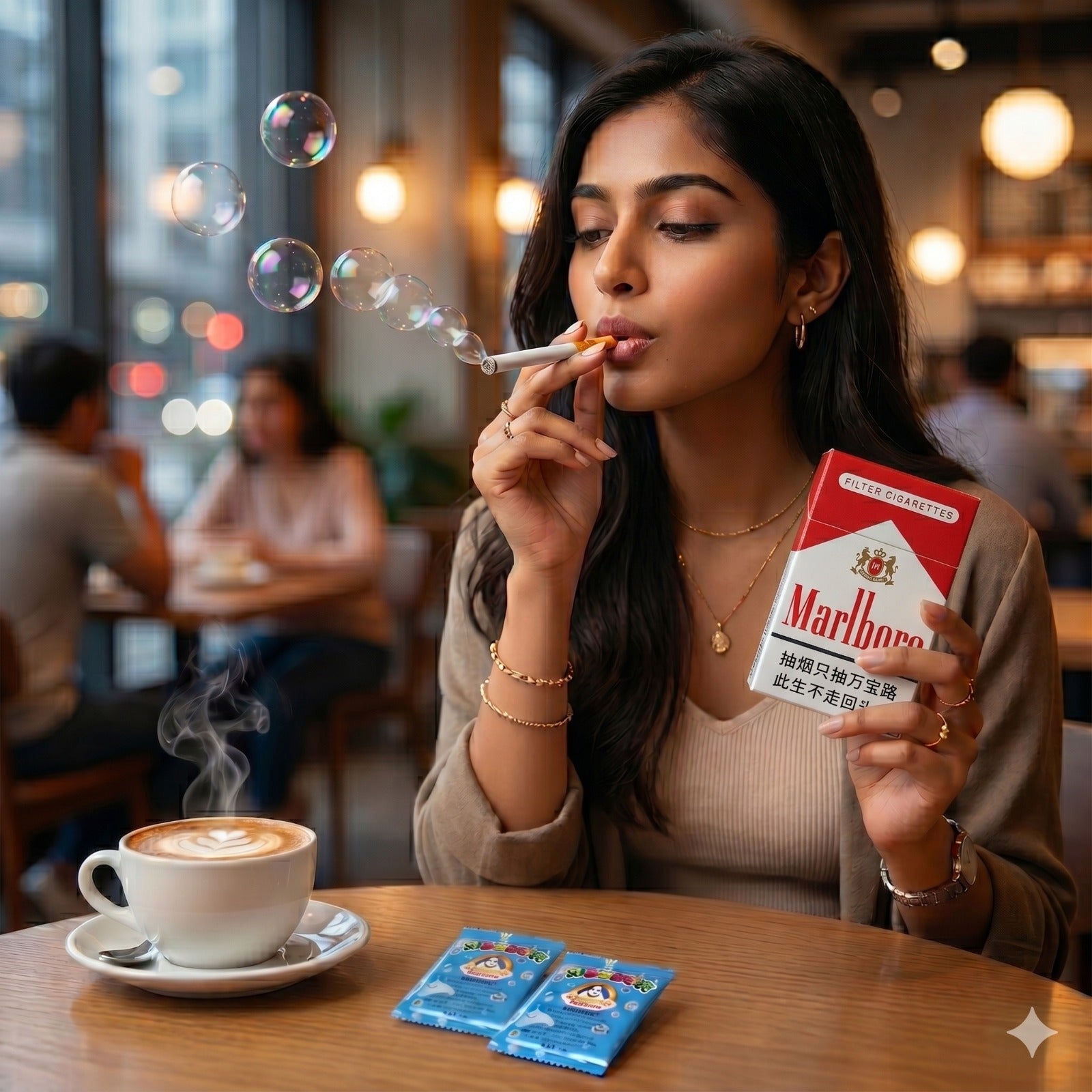 Marlboro Bubbles Cigrette Shaped Case (Kit Includes Cigarette Case + 2 Fake Cigarettes + 2 Bubble Solution Packs)