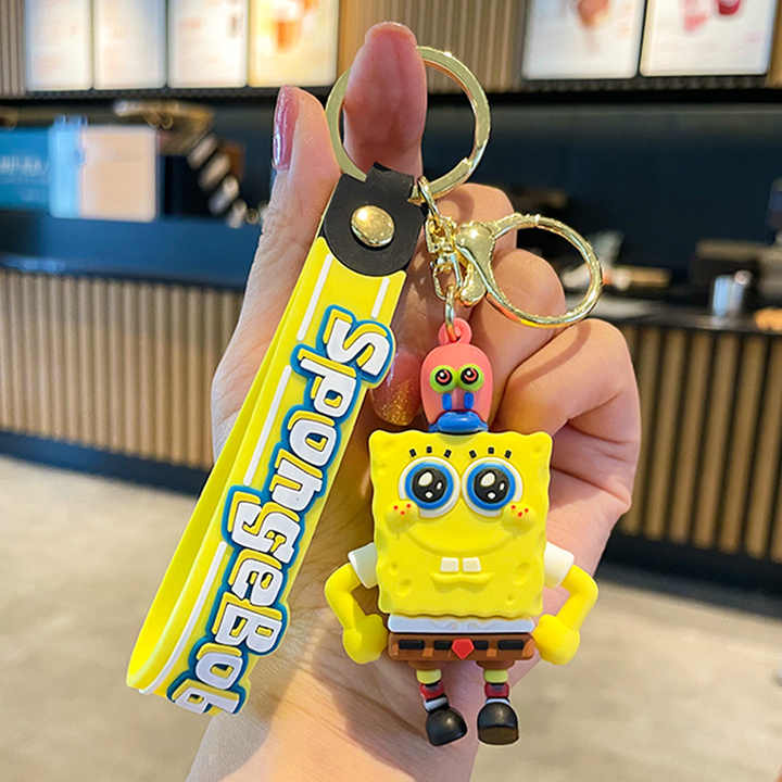 Spongebob Keychain with Bagcharm and Strap (Select From Drop Down)