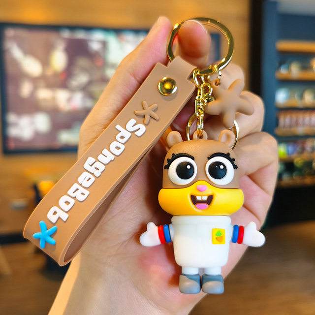 Spongebob Keychain with Bagcharm and Strap (Select From Drop Down)