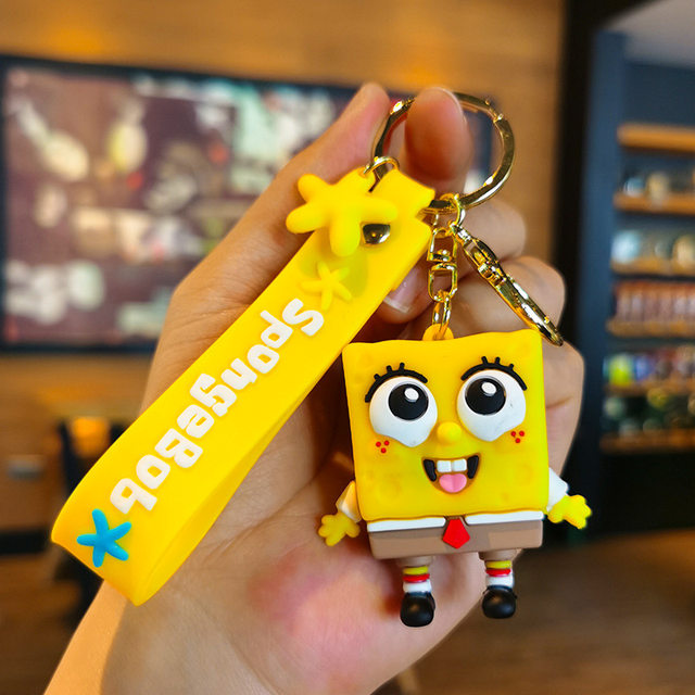 Spongebob Keychain with Bagcharm and Strap (Select From Drop Down)