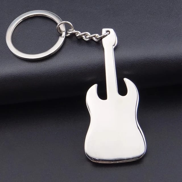 Guitar Metal Keychain (Choose From Drop Down)