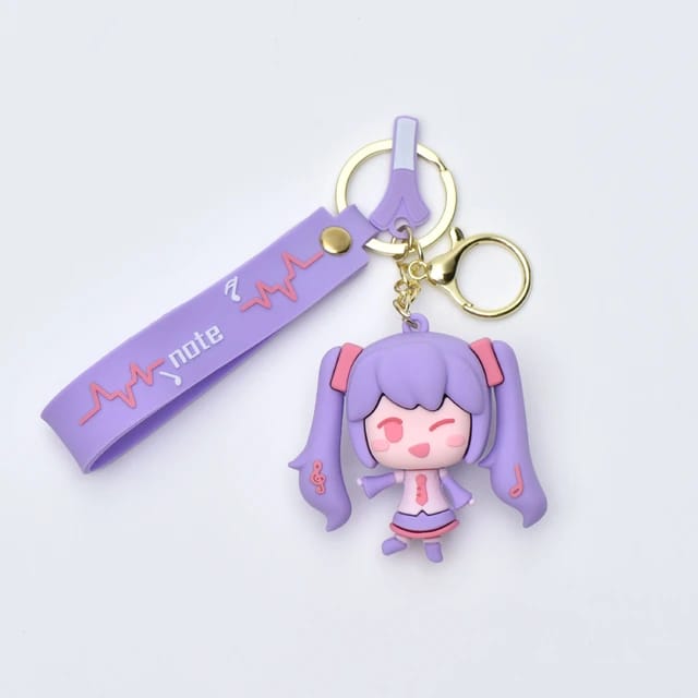 Cute Girl 3D Silicon Keychain With Bagcharm and Strap (Select From Drop Down)