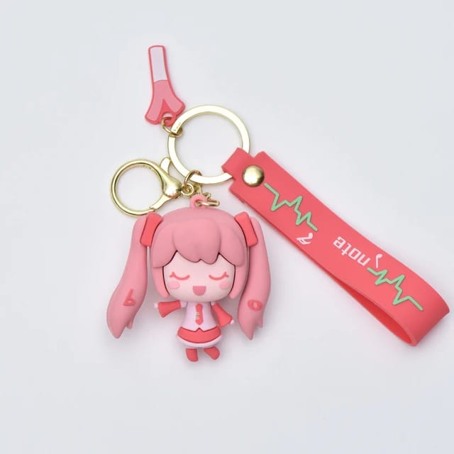 Cute Girl 3D Silicon Keychain With Bagcharm and Strap (Select From Drop Down)