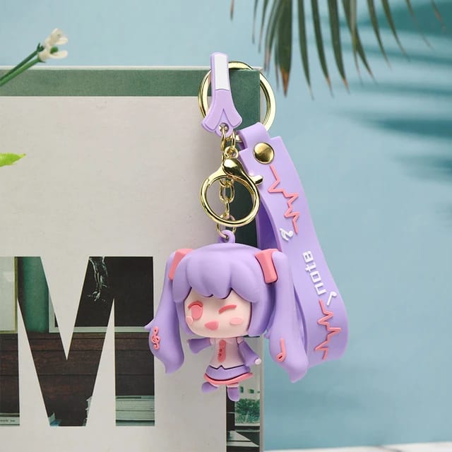 Cute Girl 3D Silicon Keychain With Bagcharm and Strap (Select From Drop Down)